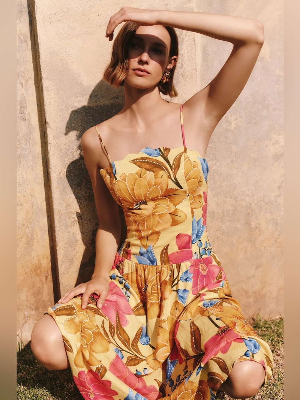 Farm Rio x Anthropologie Linen Blend Midi Dress – Size XL